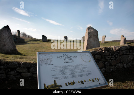 Le cercle de pierre Aquhorthies est également connu comme Aquhorthies de Pâques. Un cercle de pierre couchée que dans le domaine de l'Aberdeenshire Banque D'Images