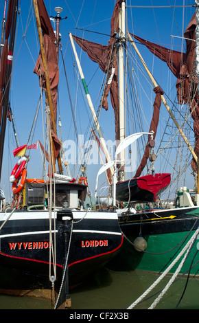 Thames barges amarrée à Maldon. Banque D'Images