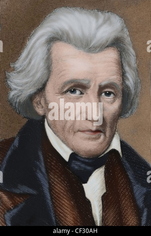 Andrew Jackson (1767-1845). Homme d'État américain. Le septième président des États-Unis (1829-1837). Banque D'Images