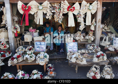 Au commerçant du marché aux fleurs près du lac Anosy. centre-ville, Antananarivo. Madagascar. Banque D'Images