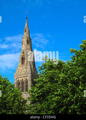 Le clocher de cathédrale de Leicester, ou l'église cathédrale de St Martin. C'est la quatrième plus petite cathédrale anglicane de Englan Banque D'Images