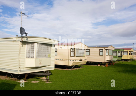 A static Caravan Park dans le Nord du Pays de Galles. Banque D'Images