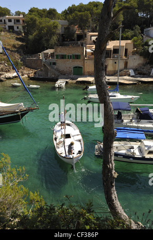 Les bateaux de plaisance de Cala Figuera Majorque Balierics Banque D'Images