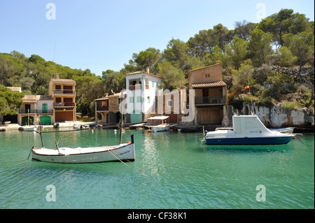 Les bateaux de plaisance de Cala Figuera Majorque Balierics Banque D'Images