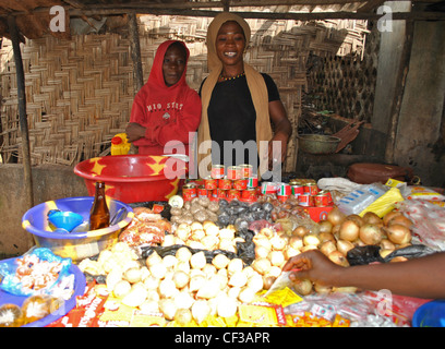 Échoppe de marché à Kabala, Sierra Leone Banque D'Images