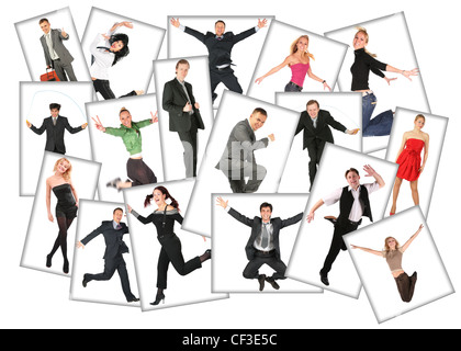 De nombreuses photos de personnes, collage Banque D'Images