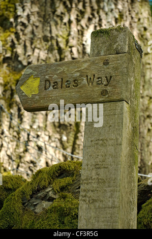 Close up de panneau en bois pour les Dales Way. Banque D'Images