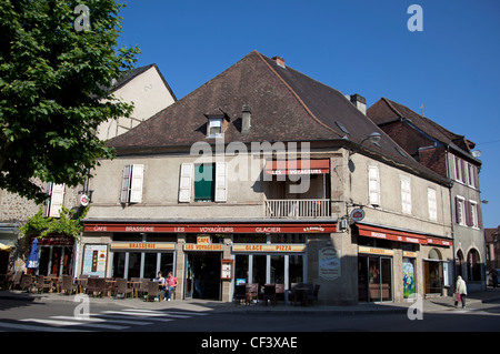 Hôtel Les Voyageurs à Beaulieu-sur-Dordogne en Corrèze Banque D'Images