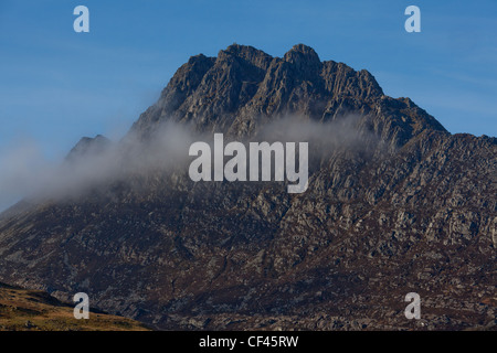 Tryfan, face est de d'accueil de nombreuses rock montées. Snowdonia, le Nord du Pays de Galles Banque D'Images