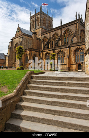 Église de l'abbaye de St Mary the Virgin à Sherborne, également connu sous le nom de Abbaye de Sherborne. Banque D'Images