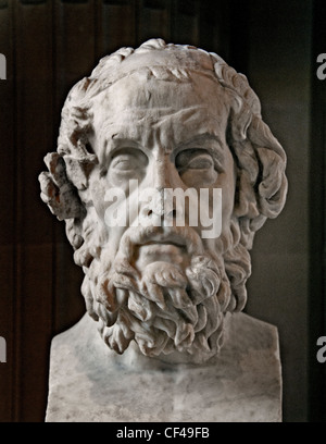 Homer Caetani copie romaine 2 100 Annonce d'un original grec 2 100 BC Homeros auteur Odyssée Iliade poète épique grec Grèce Banque D'Images