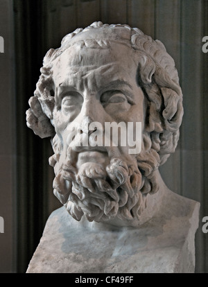 Homer Caetani copie romaine 2 100 Annonce d'un original grec 2 100 BC Homeros auteur Odyssée Iliade poète épique grec Grèce Banque D'Images