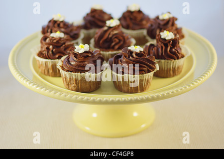 Petits gâteaux au chocolat avec crème chololate Banque D'Images