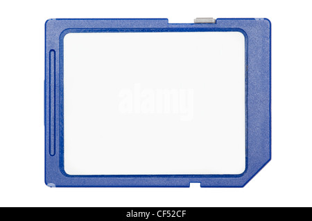 Carte mémoire SD bleu isolé sur fond blanc Banque D'Images