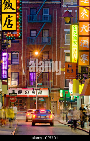 Chinatown New York Signes et Restaurants Banque D'Images