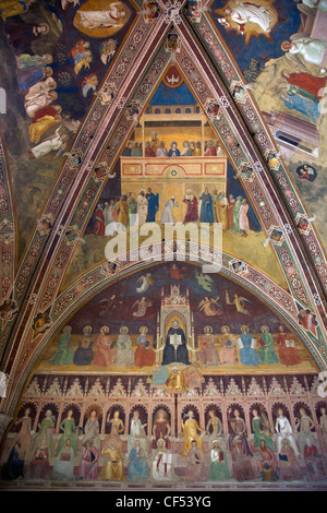 Triomphe de saint Thomas et de l'allégorie de la Sciences, par Andrea di Bonaiuto, chapelle des Espagnols, Santa Maria Novella Florence Italie Banque D'Images