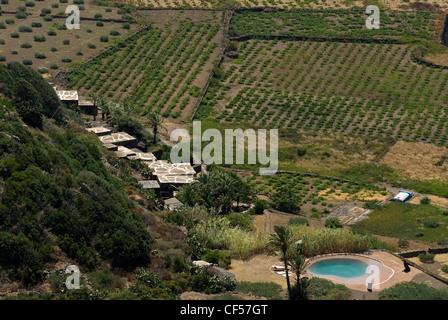 Monastero Valley, l'île de Pantelleria, Trapani, Sicile, Italie Banque D'Images