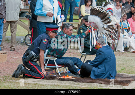 Stand Off le premier ministre du Canada Stephen Harper Banque D'Images