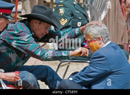 Stand Off le premier ministre du Canada Stephen Harper Banque D'Images