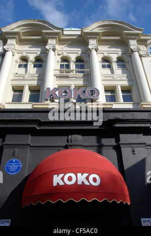 La façade et l'entrée à la discothèque Koko à Camden. Banque D'Images