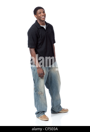 Young African American Male on a white background Banque D'Images