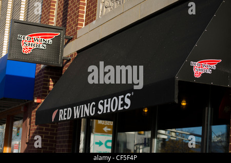 Red Wing Chaussures, cordonnier, célèbre dans la région de Red Wing, Minnesota. Banque D'Images