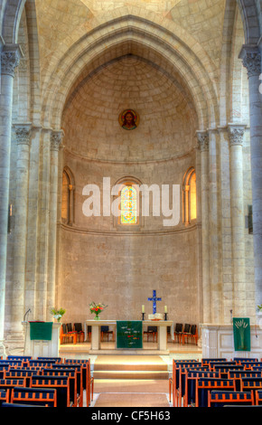 La salle de culte de l'Église luthérienne du Rédempteur, la deuxième église protestante dans la vieille ville de Jérusalem, Israël. Banque D'Images