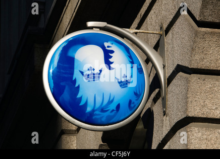 Barclays Bank logo sur un mur à Londres. Banque D'Images