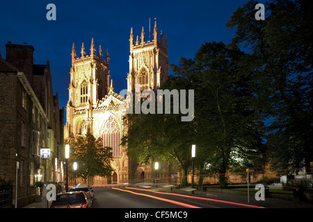 Vue de la cathédrale de York de Duncombe Place. Banque D'Images