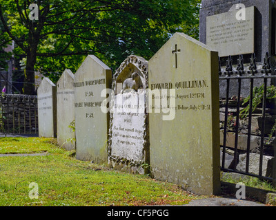 La tombe de William et Mary Wordsworth à st oswald's Churchyard. Banque D'Images