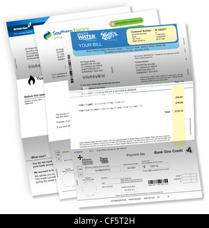 Image vie encore de factures du ménage Banque D'Images