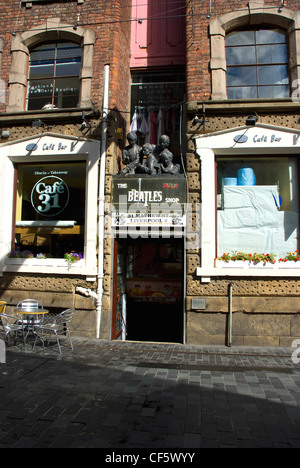 Le Beatles Shop dans Mathew Street. Banque D'Images