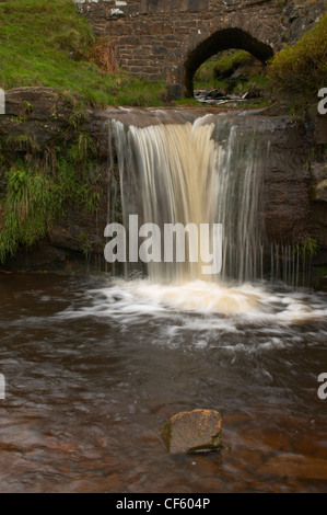 Une vue de la piscine à trois sacoches Shires Head. Les comtés de Derbyshire, Cheshire et Staffordshire répondre à ce point. Banque D'Images