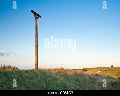 Combe Gibbet sur potence près de Inkpen. Elle a été érigée en 1676 pour la pendaison de George Broomham et Dorothy Newman mais n'a Banque D'Images