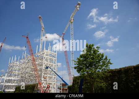 Vue d'un chantier de construction près de l'O2 Arena de Greenwich. Banque D'Images