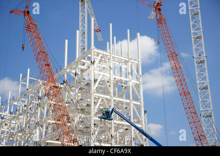 Vue d'un chantier de construction près de l'O2 Arena de Greenwich. Banque D'Images