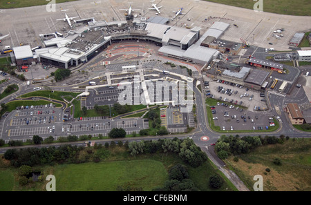 Vue aérienne de l'aéroport international de Leeds Bradford Banque D'Images