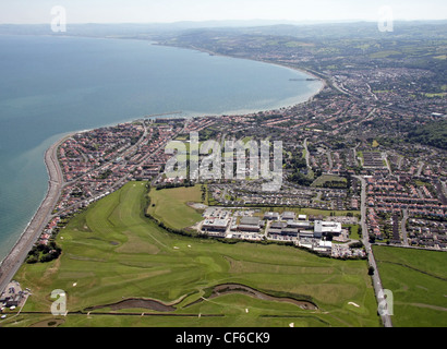 Image aérienne de Rhos on Sea, Colwyn Bay, au nord du Pays de Galles Banque D'Images