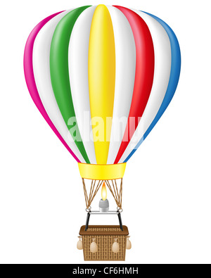 Hot Air Balloon illustration isolé sur fond blanc Banque D'Images