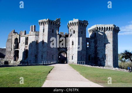 Château de raglan au sud du pays de Galles, Royaume-Uni Banque D'Images