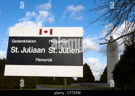 La couvaison soldat, un monument canadien pour les 2000 victimes de la 1re division canadienne au cours de l'attaque au gaz en 1915 Banque D'Images