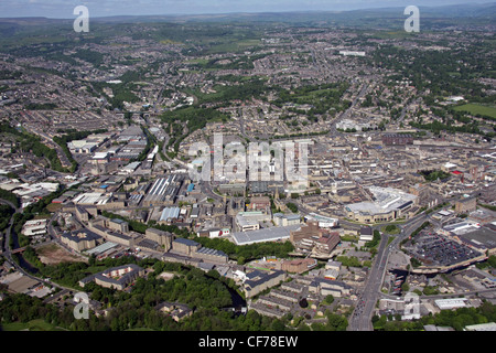 Vue aérienne du centre-ville de Huddersfield Banque D'Images