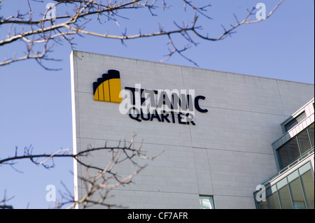 Titanic Quarter, située à Queen's Island à Belfast. Qui abrite le nouveau Belfast Metropolitan College Banque D'Images