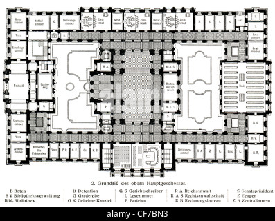 Un plan schématique de l'édifice de la Cour suprême de Leipzig. Banque D'Images