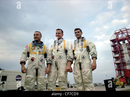 L'équipage d'Apollo 1, Virgil I. "Gus" Grissom, Edward H. White II et Roger B. Chaffee Banque D'Images