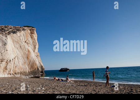 Rocher d'Aphrodite, région de Paphos, Chypre Banque D'Images