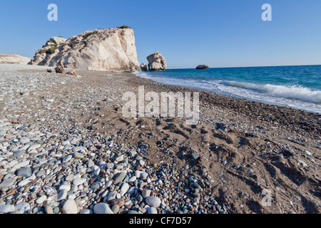 Rocher d'Aphrodite, région de Paphos, Chypre Banque D'Images