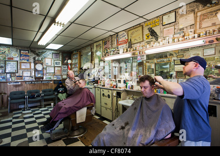 Salon de coiffure à Shenandoah, Iowa Banque D'Images