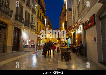 Calle Granada street old town malaga andalousie espagne Europe Banque D'Images