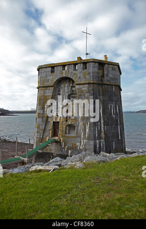 West Martello Tower, une tour d'armes à feu à Pembroke Dock, Pembrokeshire, pays de Galles, Royaume-Uni Banque D'Images